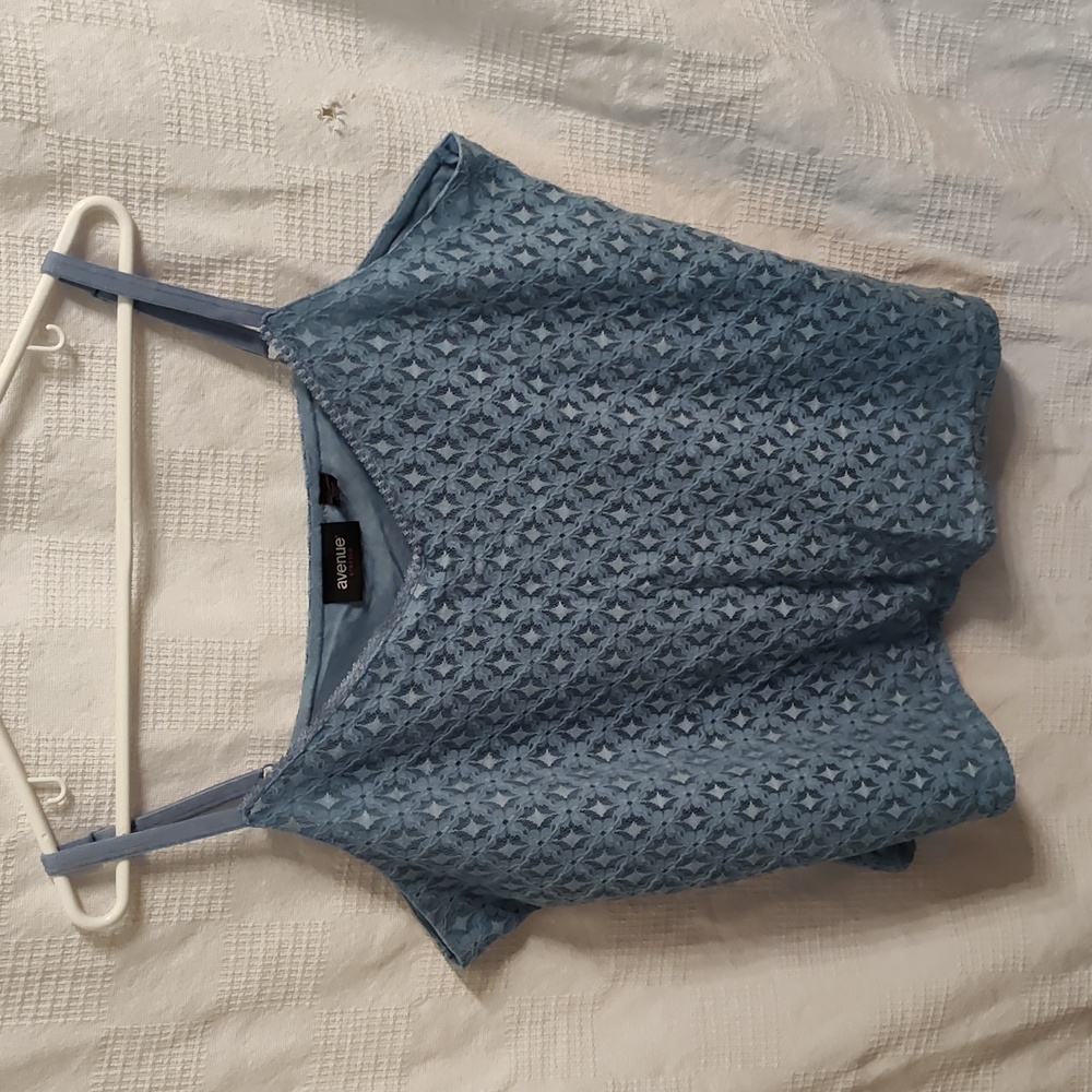 Avenue Stretch Strapped Top Blue Design 22/24